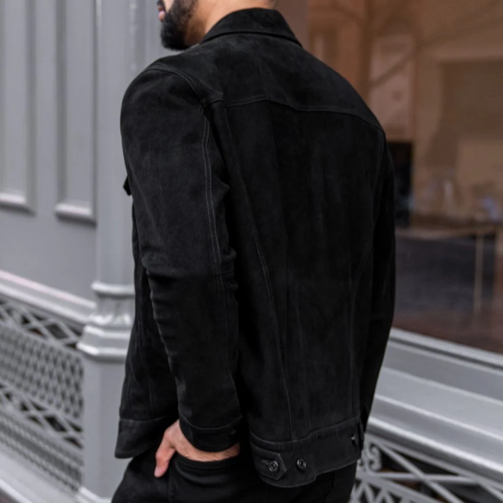 Suede Trucker Jacket | Black 2 Suede Trucker Jacket | Black