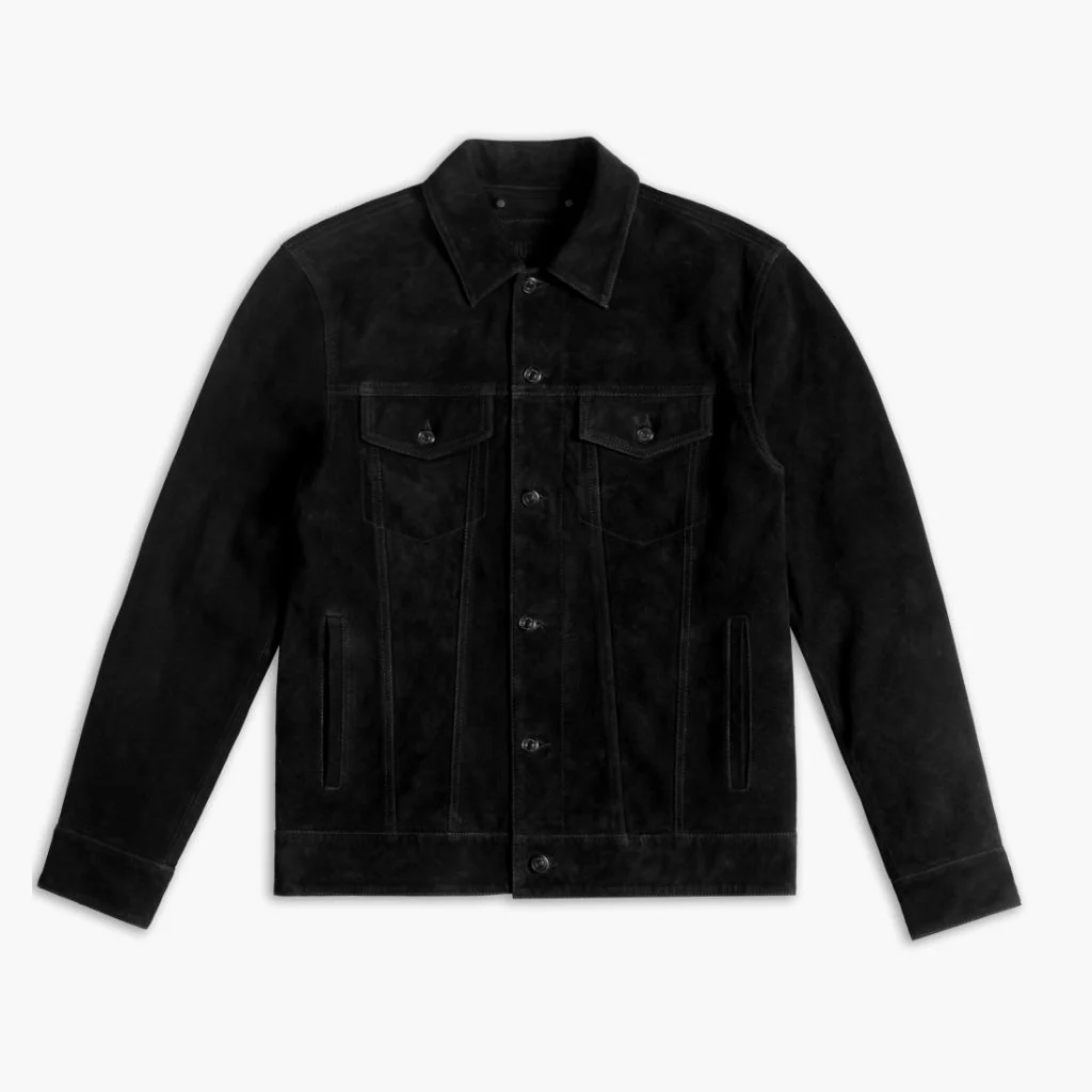 Suede Trucker Jacket | Black 4 Suede Trucker Jacket | Black