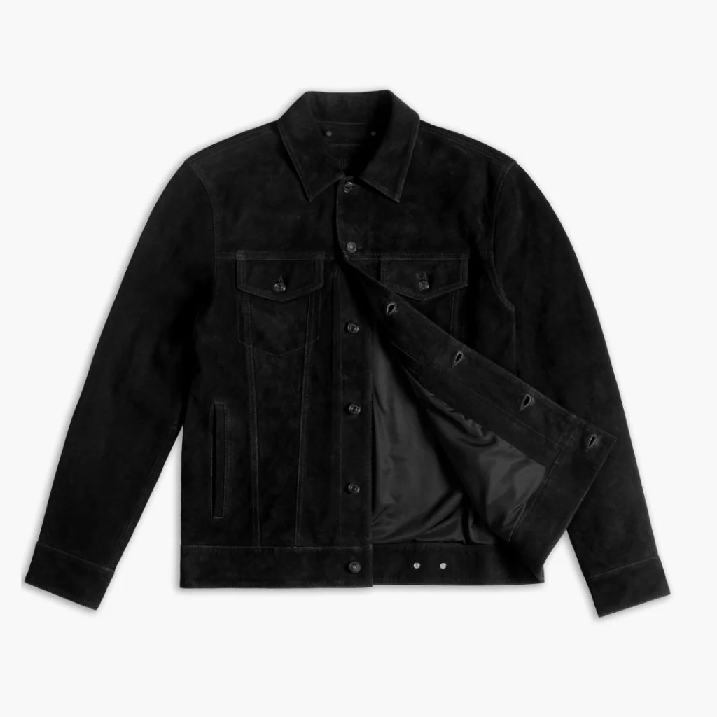 Suede Trucker Jacket | Black 5 Suede Trucker Jacket | Black