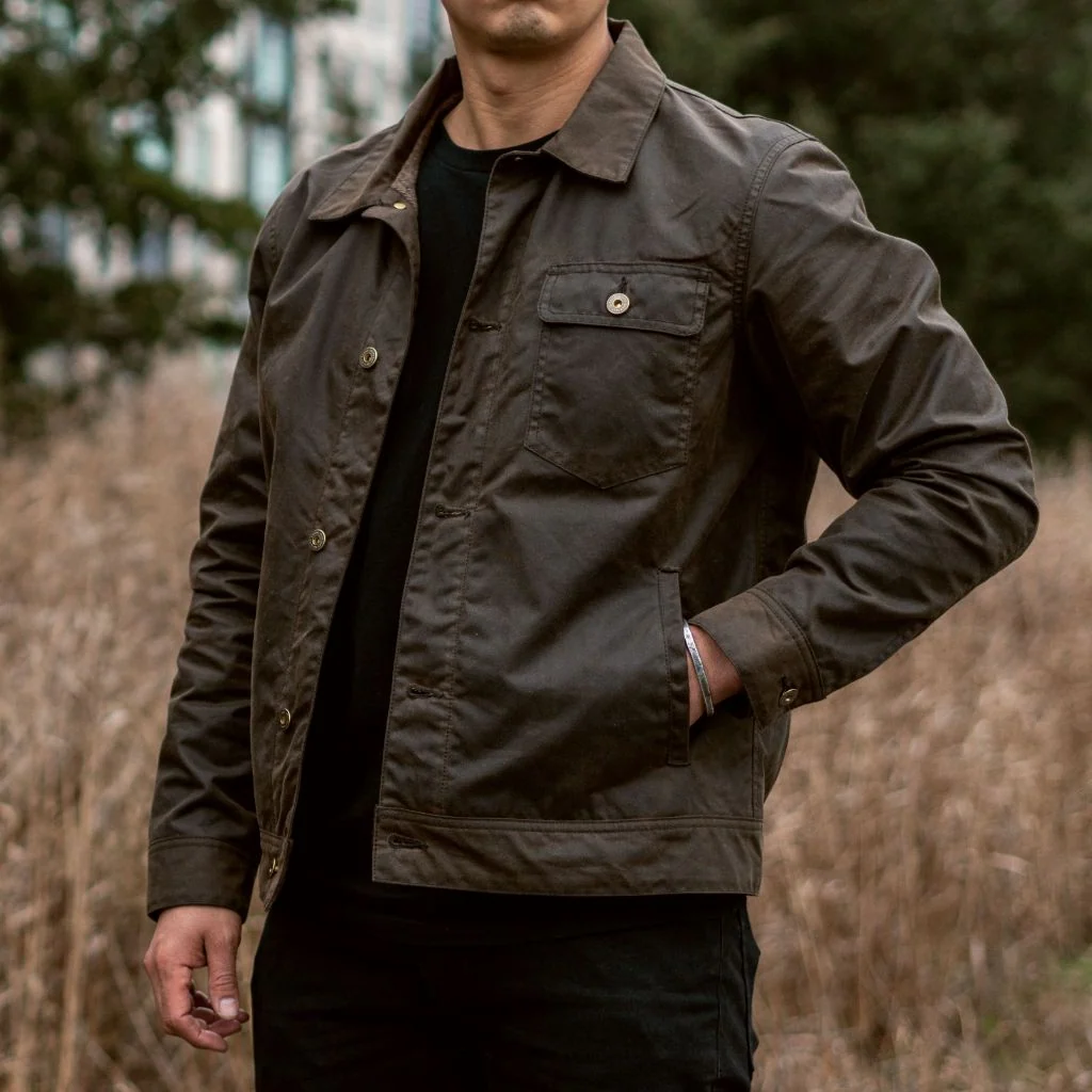 Waxed Canvas Field Jacket | Dark Olive 2 Waxed Canvas Field Jacket | Dark Olive