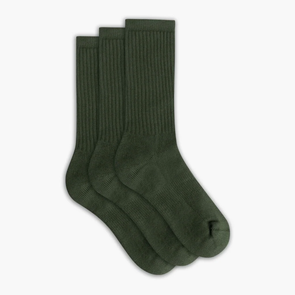 Women's Cotton Crew Sock | Hunter Green 3-Pack 1 Women's Cotton Crew Sock | Hunter Green 3-Pack