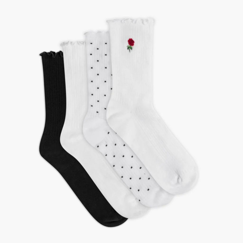 Women’s Ruffle Rib Quarter Sock | Studio 4-Pack