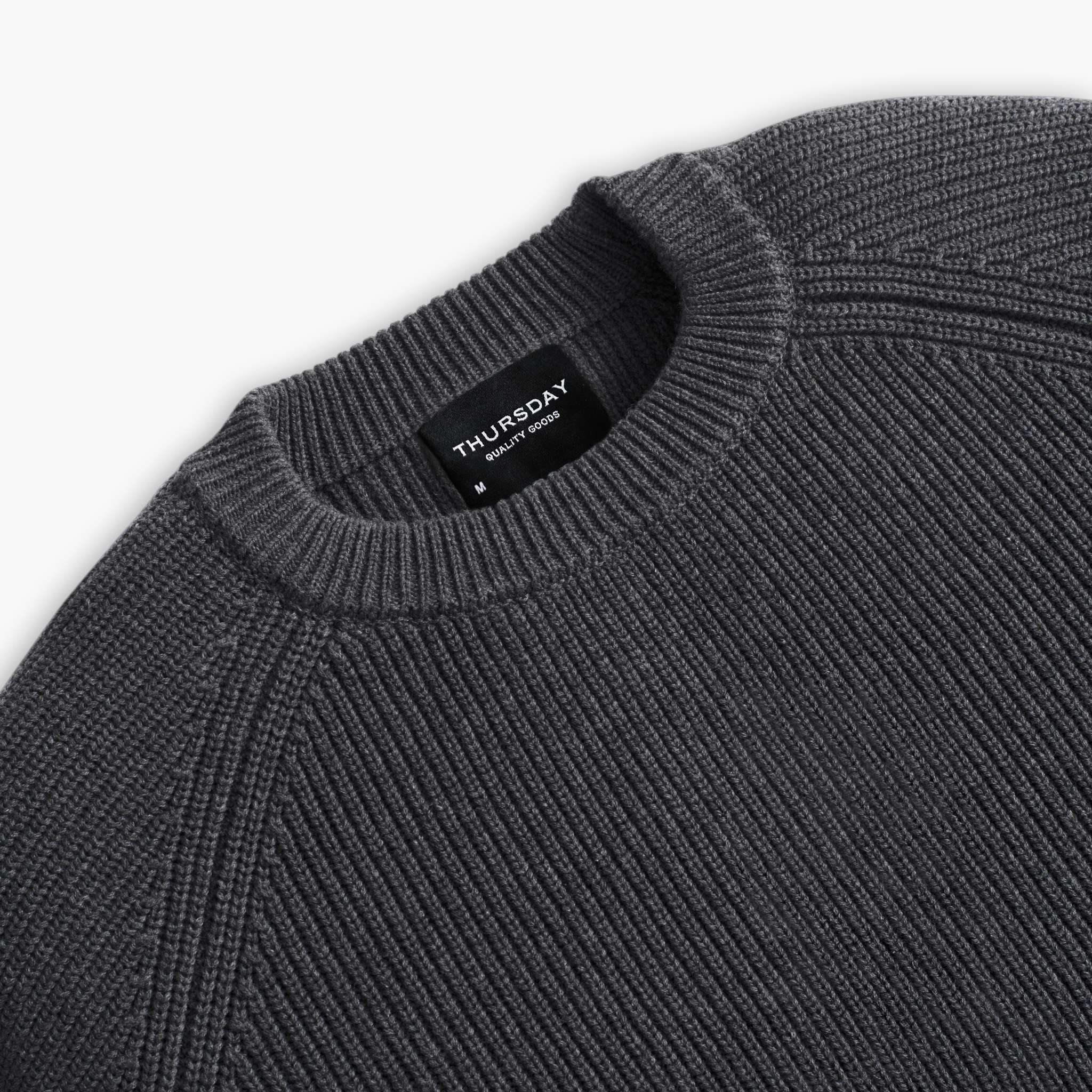 Ribbed Crewneck Sweater | Charcoal 3 Ribbed Crewneck Sweater | Charcoal