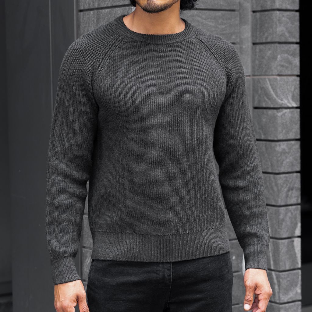 Ribbed Crewneck Sweater | Charcoal 5 Ribbed Crewneck Sweater | Charcoal