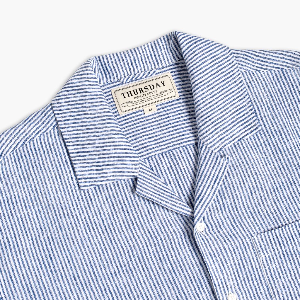 Linen Camp Shirt | White & Indigo 4 Linen Camp Shirt | White & Indigo
