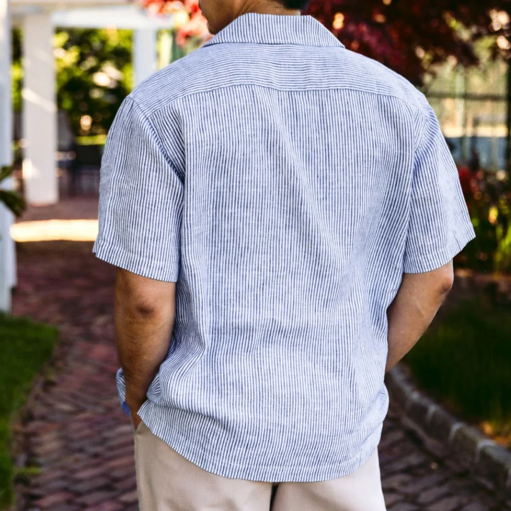 Linen Camp Shirt | White & Indigo 7 Linen Camp Shirt | White & Indigo
