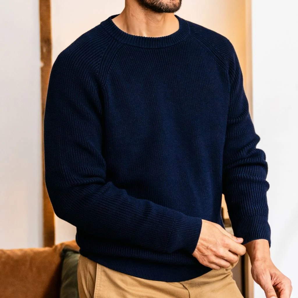 Ribbed Crewneck Sweater | Navy 5 Ribbed Crewneck Sweater | Navy