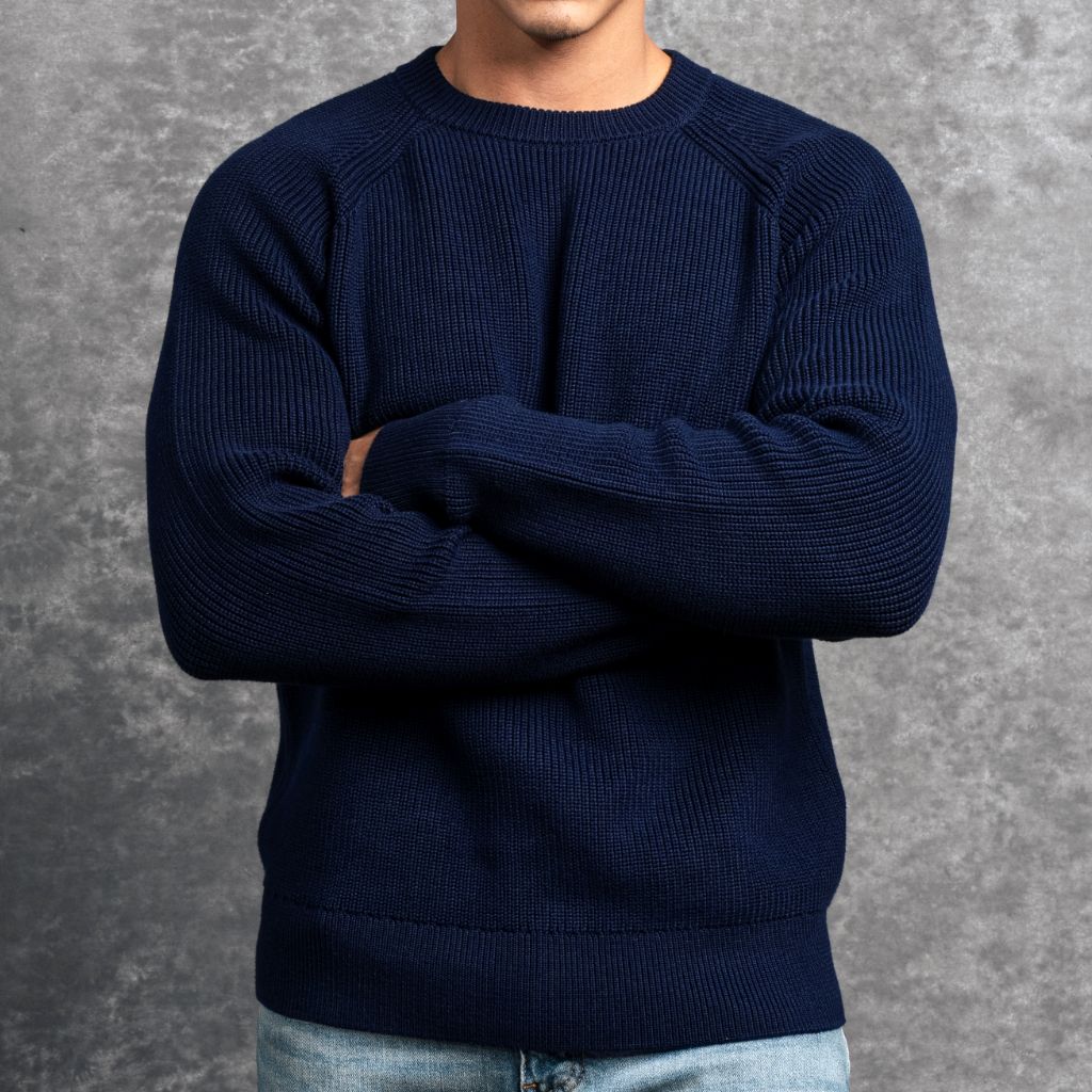 Ribbed Crewneck Sweater | Navy 6 Ribbed Crewneck Sweater | Navy
