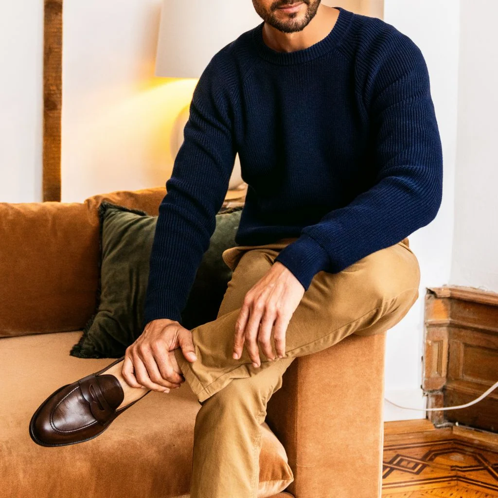 Ribbed Crewneck Sweater | Navy 7 Ribbed Crewneck Sweater | Navy