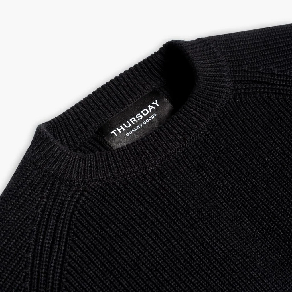 Ribbed Crewneck Sweater | Black 3 Ribbed Crewneck Sweater | Black