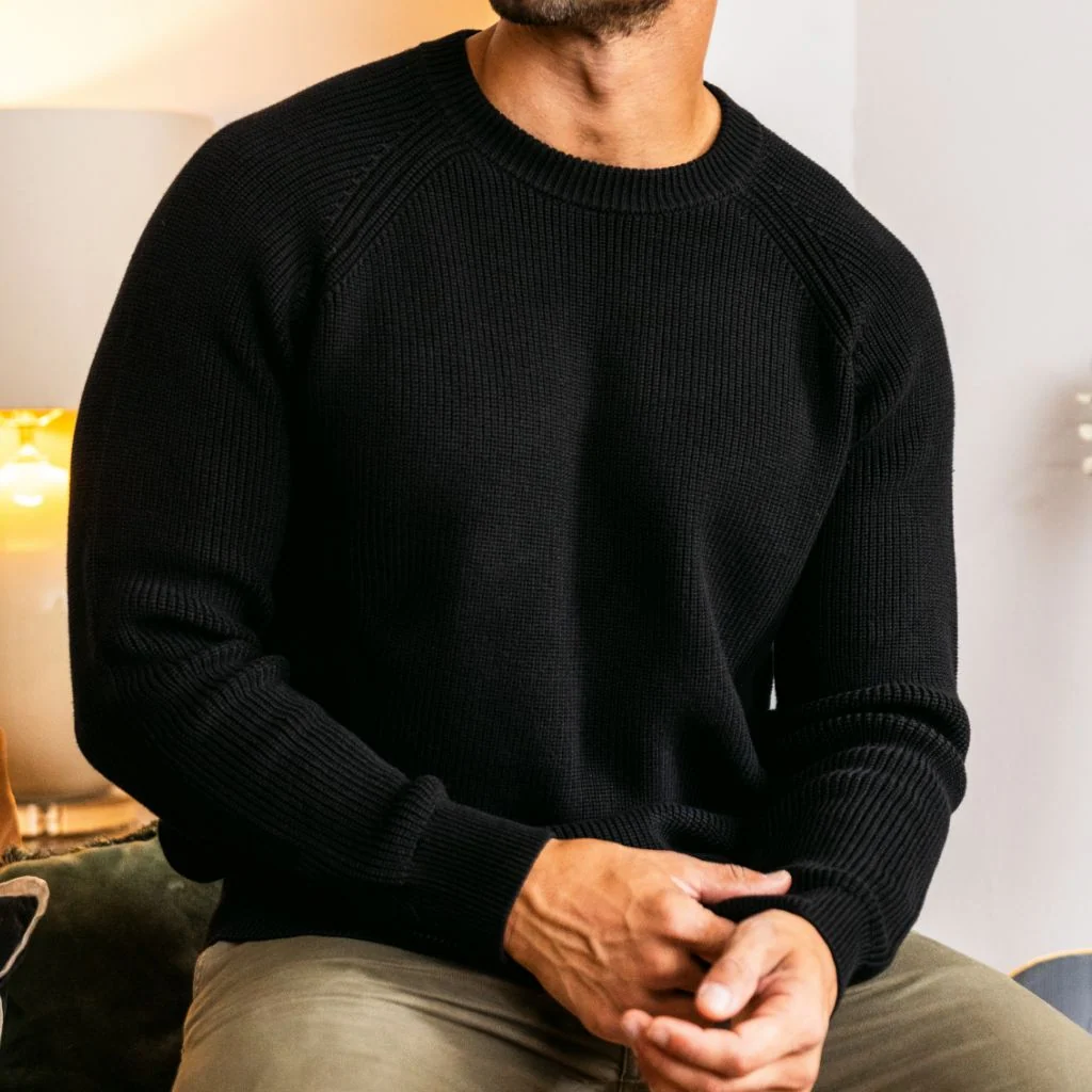 Ribbed Crewneck Sweater | Black 5 Ribbed Crewneck Sweater | Black