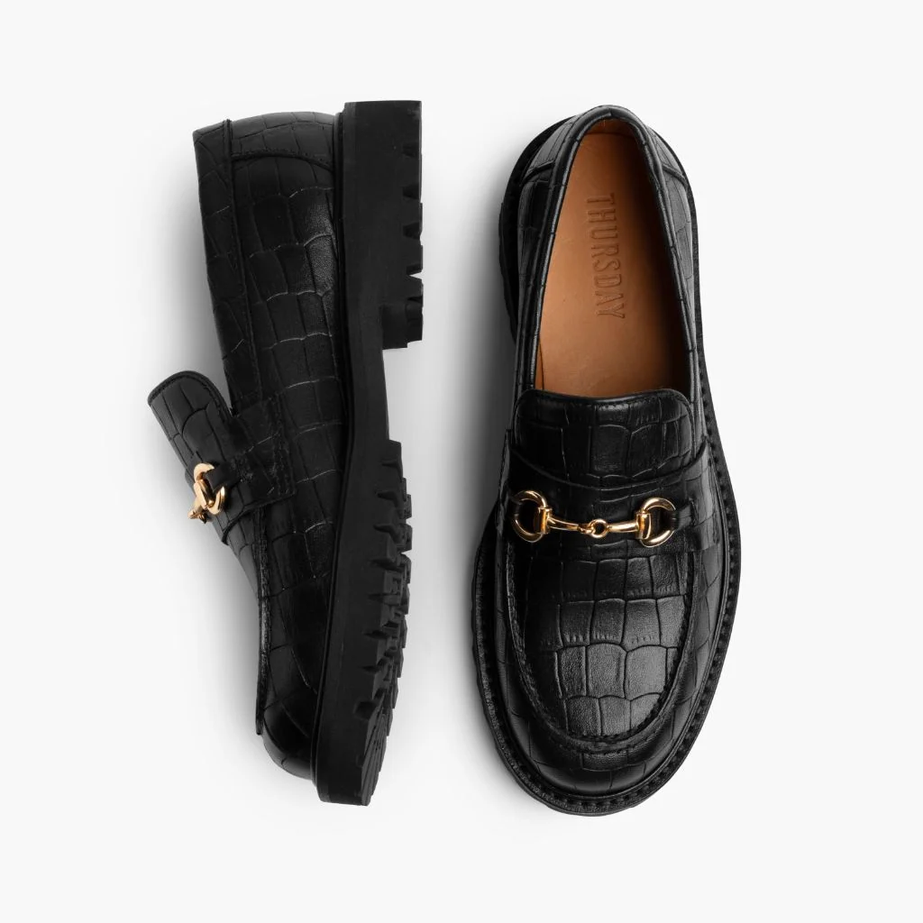 Penny | Black & Gold Croco 3 Penny | Black & Gold Croco