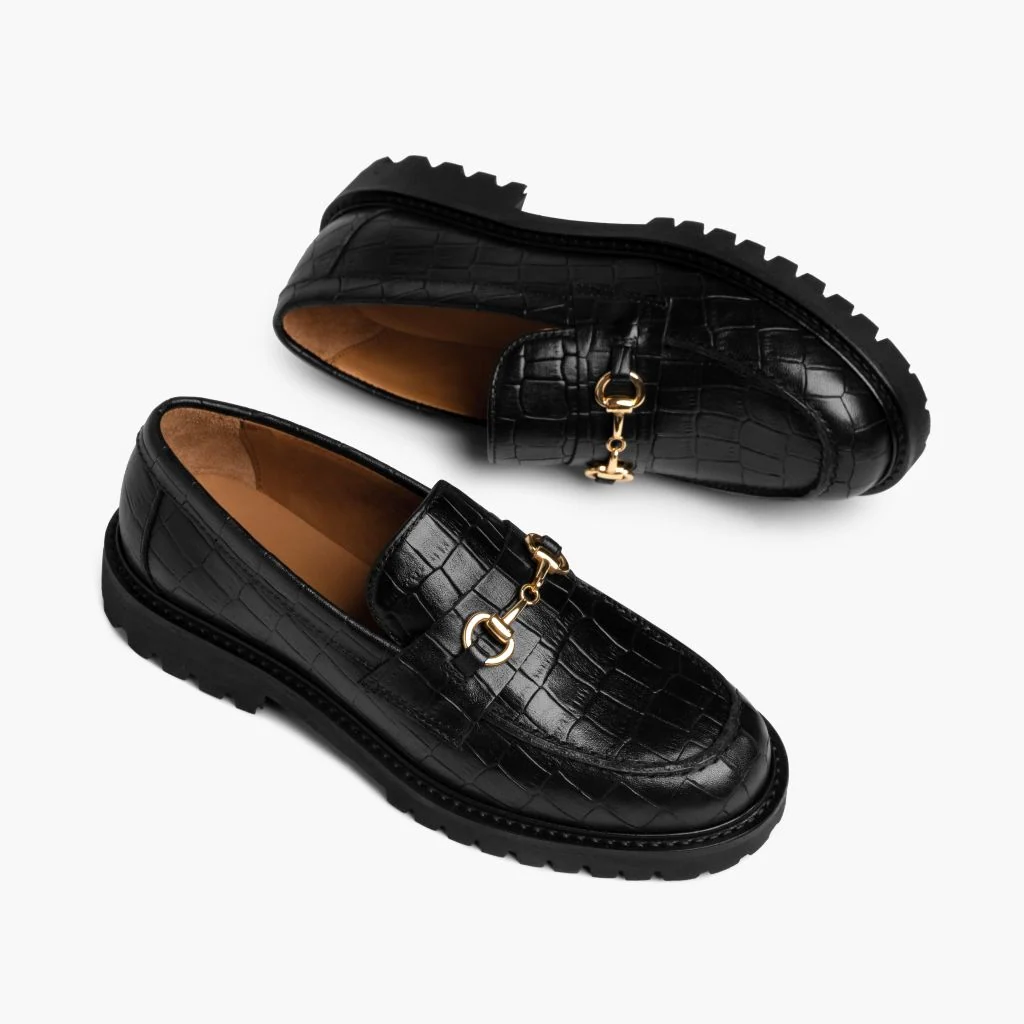 Penny | Black & Gold Croco 4 Penny | Black & Gold Croco