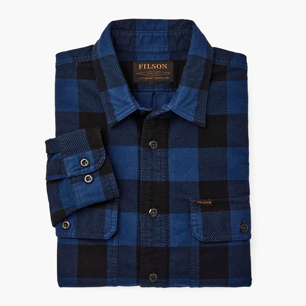 Filson Field Flannel Shirt | Cobalt Blue Black 3 Filson Field Flannel Shirt | Cobalt Blue Black