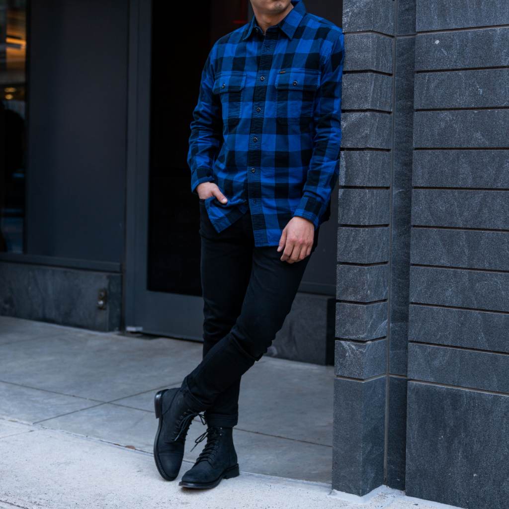 Filson Field Flannel Shirt | Cobalt Blue Black 6 Filson Field Flannel Shirt | Cobalt Blue Black