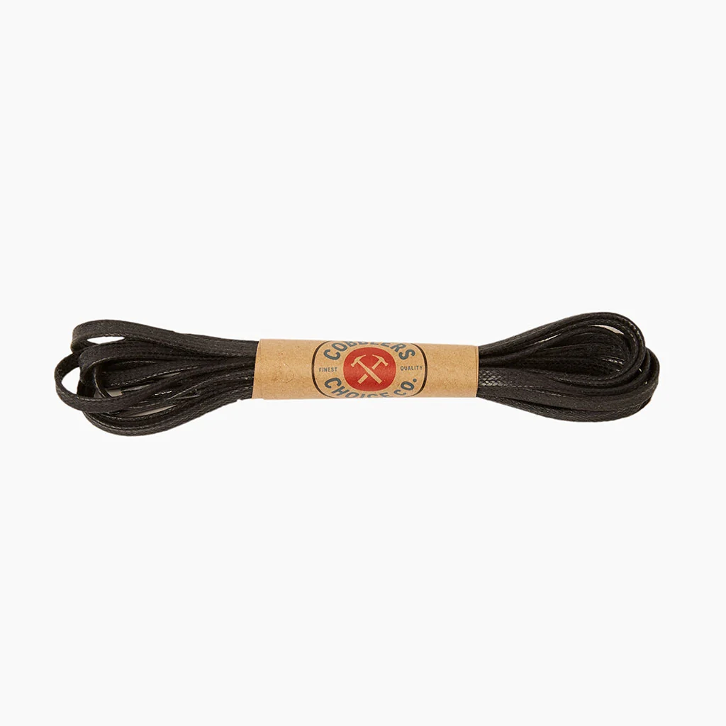 Flat Waxed Cotton Laces | Black 1 Flat Waxed Cotton Laces | Black