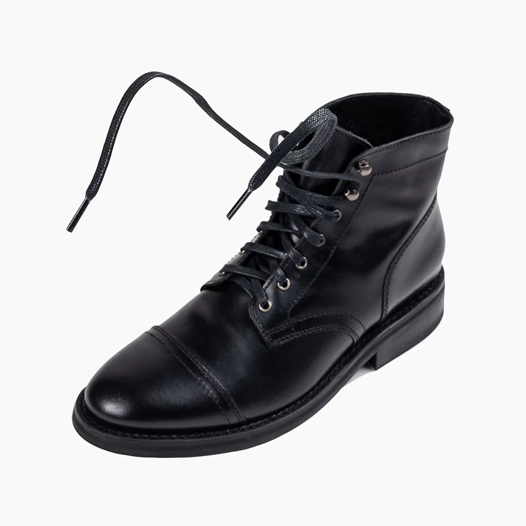Flat Waxed Cotton Laces | Black 2 Flat Waxed Cotton Laces | Black