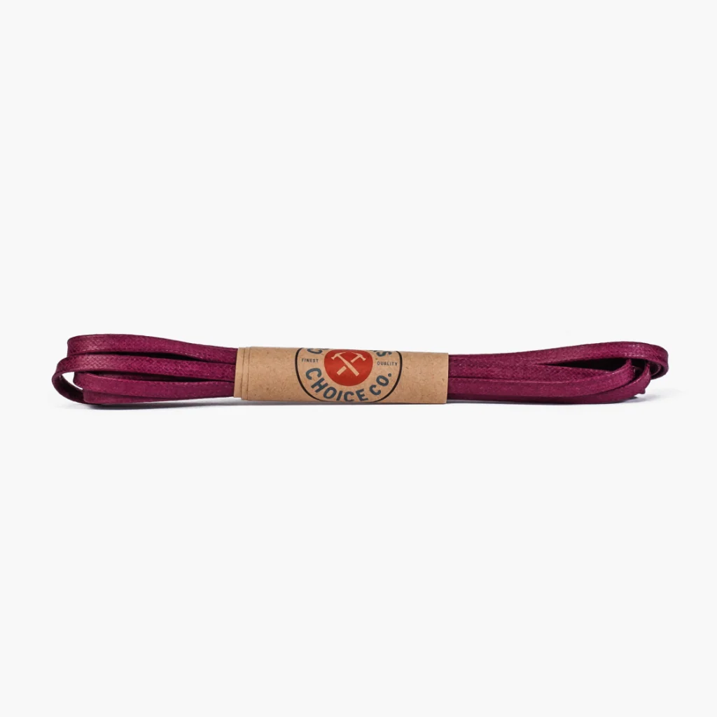 Flat Waxed Cotton Laces | Plum 1 Flat Waxed Cotton Laces | Plum