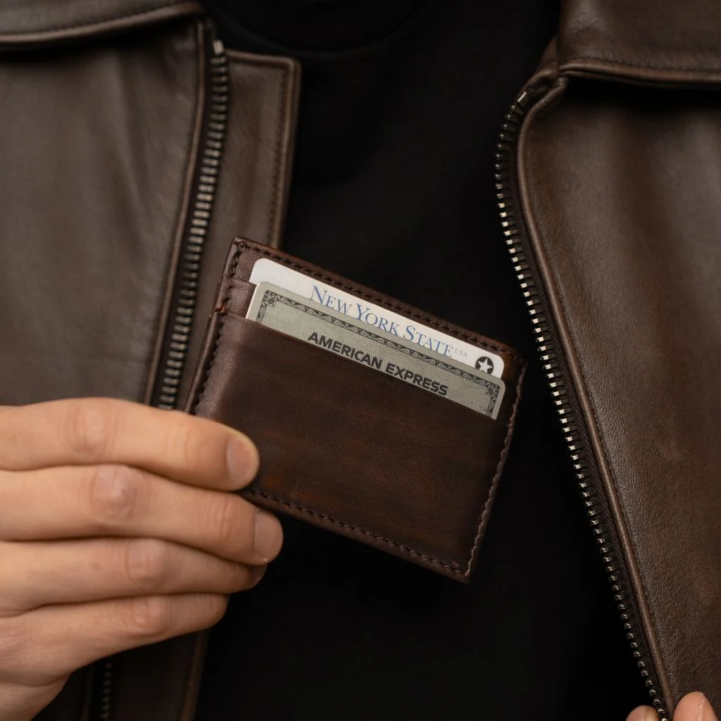 Leather Card Holder | Black Coffee 6 Leather Card Holder | Black Coffee