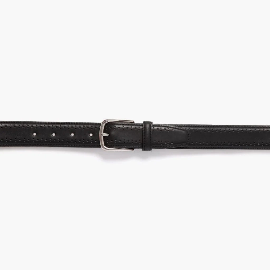 Men's Brogue Leather Belt | Black 2 Men's Brogue Leather Belt | Black