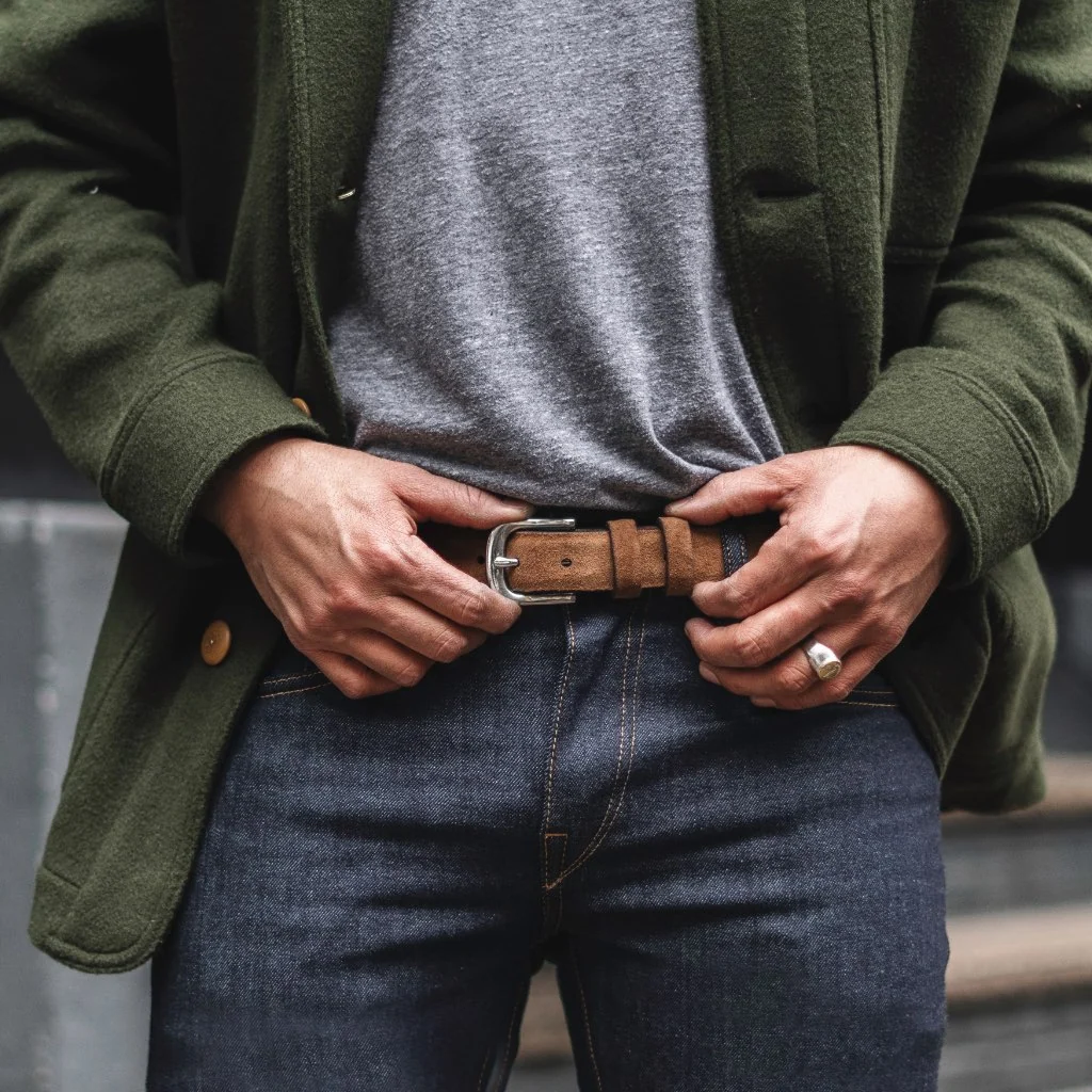 Men's Refined Leather Belt | Cognac Suede 4 Men's Refined Leather Belt | Cognac Suede