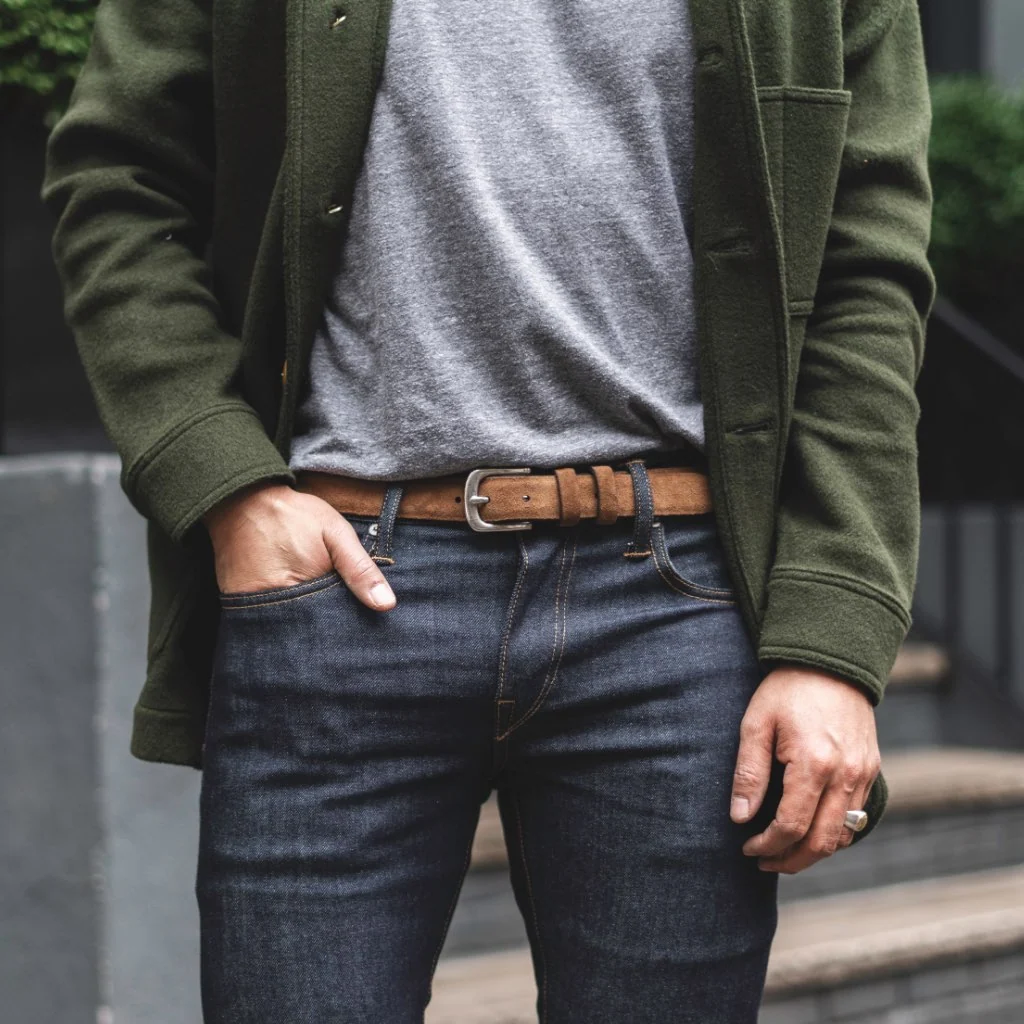 Men's Refined Leather Belt | Cognac Suede 5 Men's Refined Leather Belt | Cognac Suede